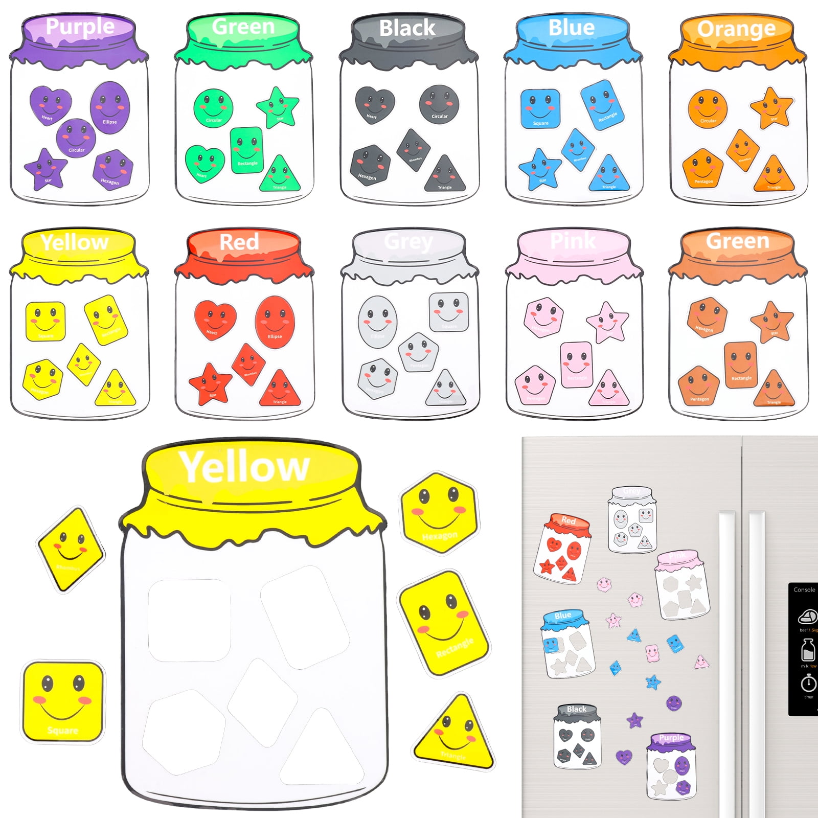 10/12 Pack Magnet Color Sorting Fridge Toys – Early Education Magnetic ...