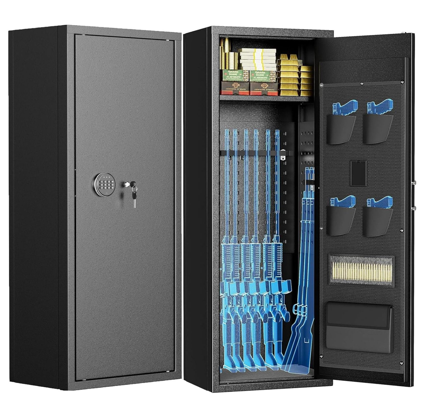 10-12 Rifle Gun Safe with Keyboard, Quick Access Large Gun Safes for ...