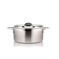 thumbnail image 1 of 10.12 in. dia. Country French Two Tone Stainless Steel 5 quart Pot with Cover & 2 Round Handles - 22 oz, 1 of 1