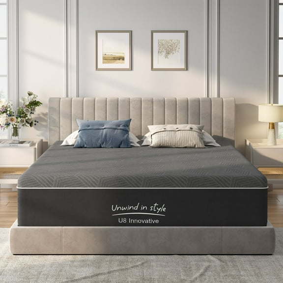 10-12 inch Memory Foam Mattress Pressure Relief Spinal Support with Green Tea Extract Infusion CertiPUR-US Certified