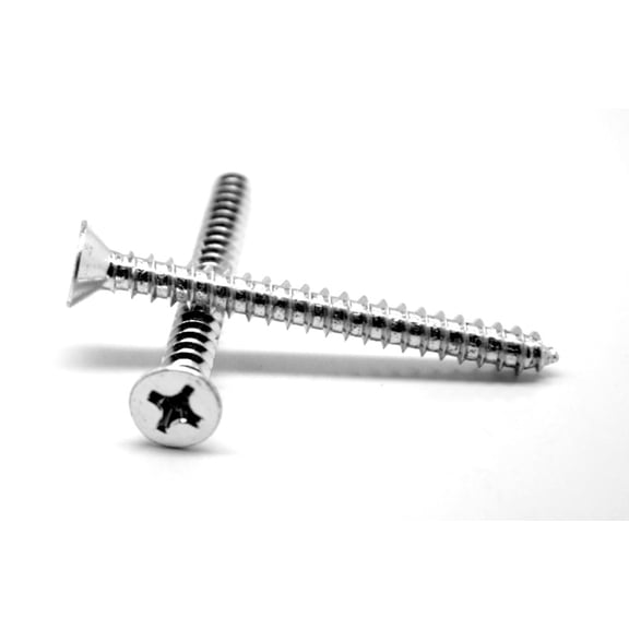 #10-12 x 1/2" Sheet Metal Screw Phillips Flat Head Undercut Type A Low Carbon Steel Zinc Plated Pk 1000