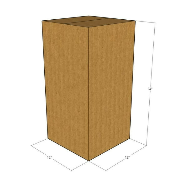 12x12x24 Kraft Brown Corrugated Shipping Boxes,, Qty 10