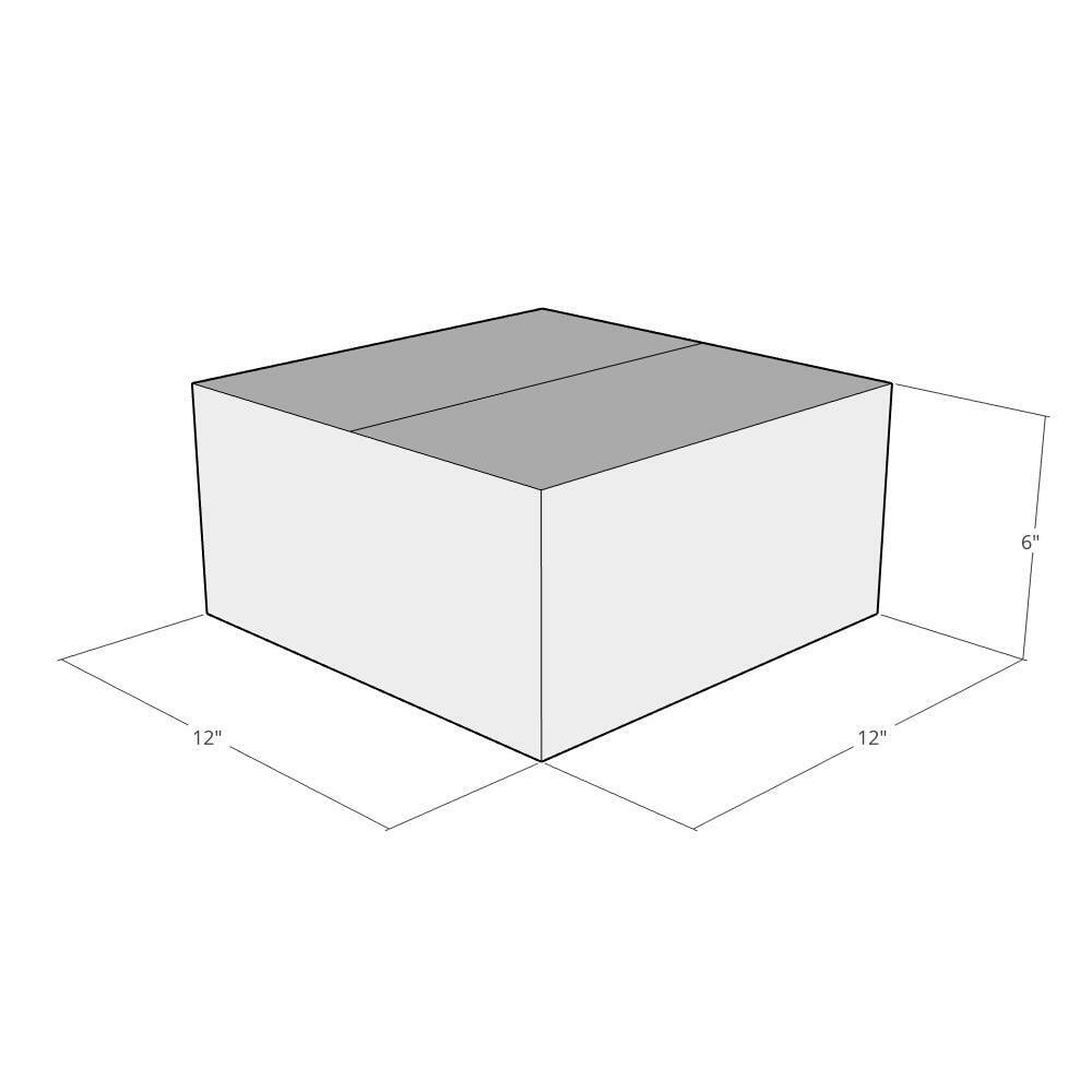 12x12x6 White Corrugated Shipping Boxes, 48 ECT Double-Wall, Qty 10