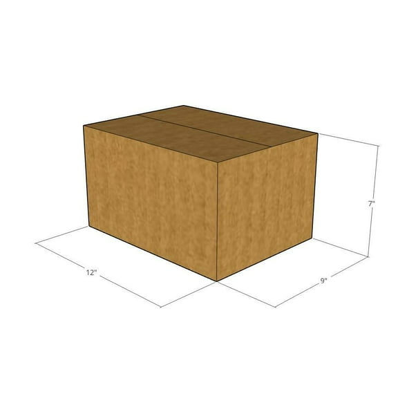 12x9x7 Kraft Brown Corrugated Shipping Boxes, 32 ECT Single-Wall, Qty 10