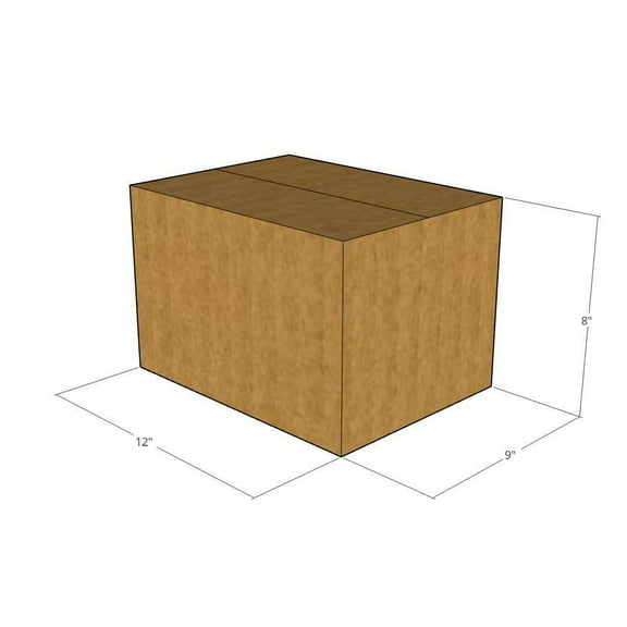 12x9x8 Kraft Brown Corrugated Shipping Boxes, 32 ECT Single-Wall, Qty 10