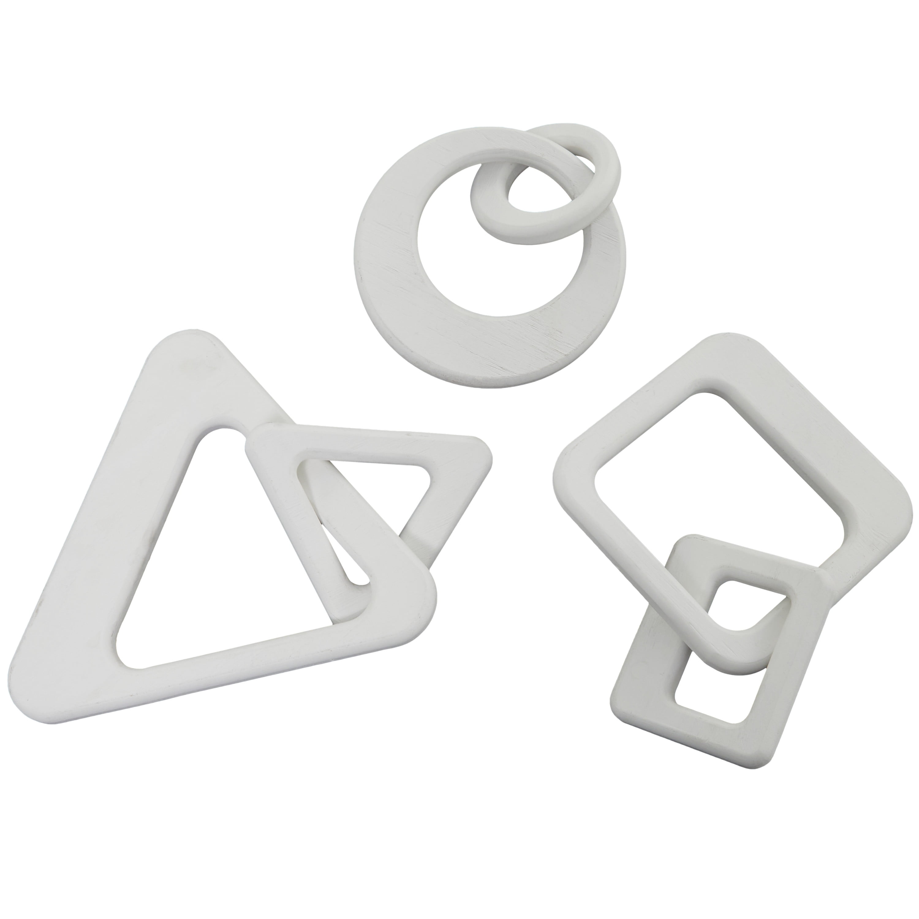 10", 13", 11"W White Wood Chain Sculpture, by CosmoLiving by Cosmopolitan (3 Count)