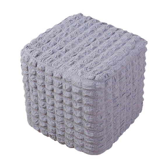 10""~13"" Ottoman Slipcover Comfortable Foot Rest Stool Covers for Dining Room Light Gray