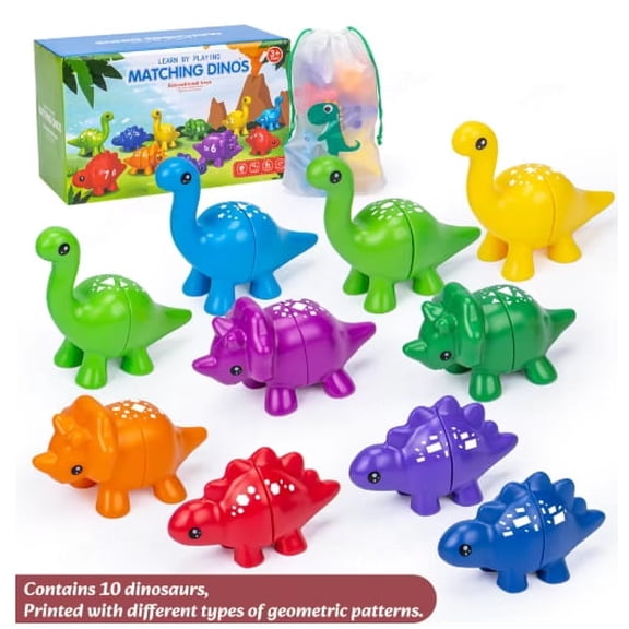 10-13PCS Montessori Dinosaur Matching Toy Number/Alphabet Color Sorting Fine Motor Skill Sensory Toy for Toddlers Party Game Chrisms Gift