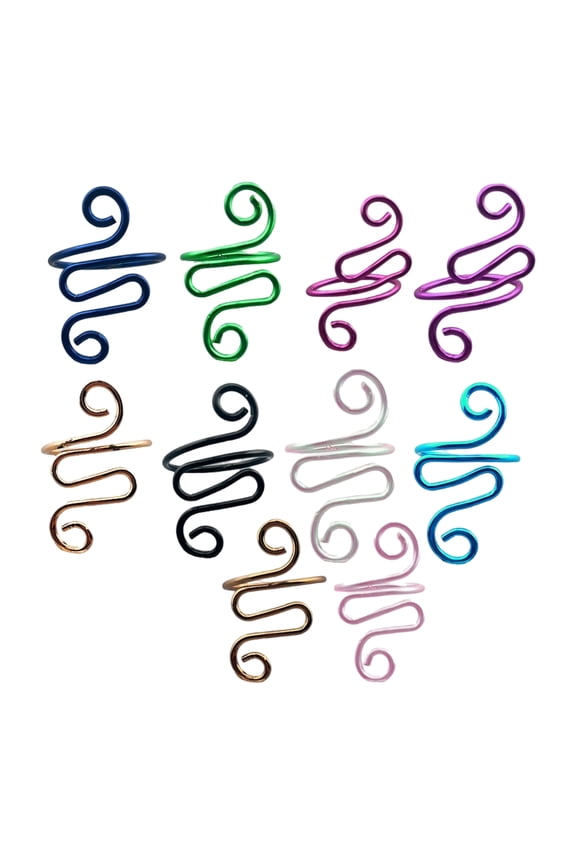 10/14/15 Pcs Snake Shape Crochet Tension Rings Open Finger Rings Adjustable Crochet Rings