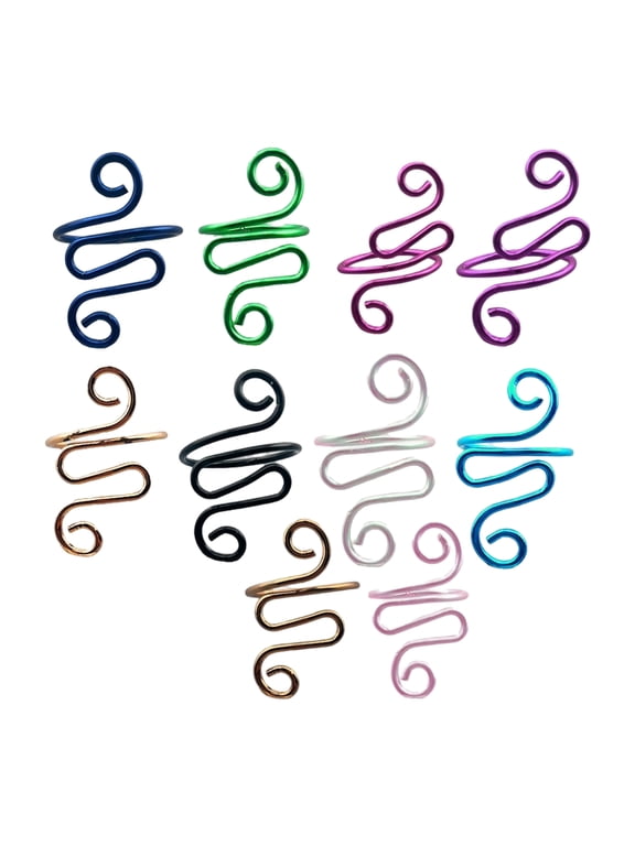 10/14/15 Pcs Snake Shape Crochet Tension Rings Open Finger Rings Adjustable Crochet Rings