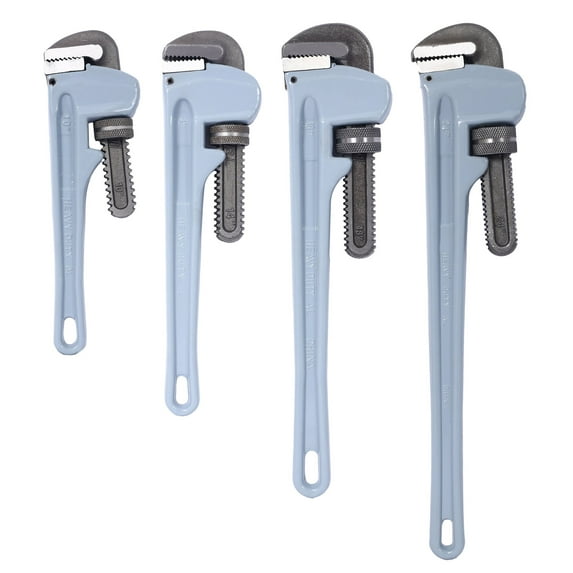 10" 14" 18" 24"(4pcs) Aluminum Pipe Wrench Straight Design for Plumbing Lightweight Structure Professional Strength & Durability