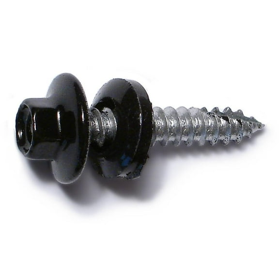 #10-14 x 1" Black Painted Steel Hex Washer Head Pole Barn Self-Drilling Screws SSHW-112