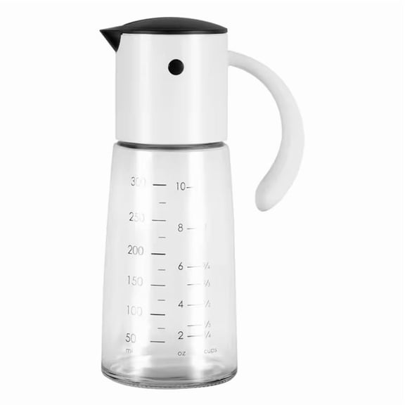 10.14oz Glass Olive Oil Dispenser with Gravity Open Cap for Mess-Free Pouring