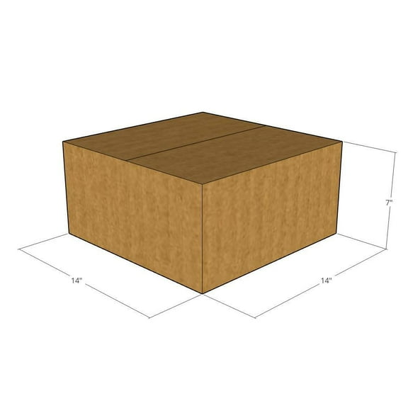 14x14x7 Kraft Brown Corrugated Shipping Boxes, 32 ECT Single-Wall, Qty 10