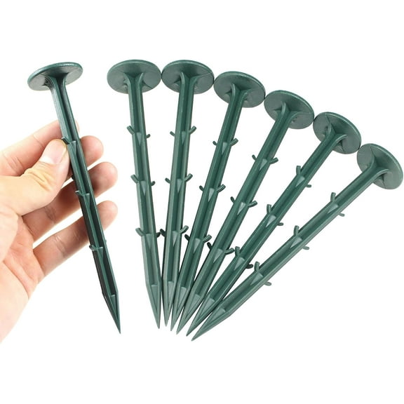 10/15/20 Pack 6 Inch Plastic Garden Lawn Stakes, Landscape Anchors Rustproof Spikes for Ground Lawn Edging, Weed Fabric, Tarp, Christmas Yard Decor, Camping Tent