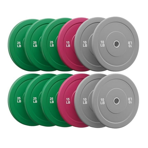 10/15/25 lb Colored Bumper Weight Plates Olympic Weight Plate Set,Rubber Weight Plates Set for Home Gym, Barbell Weights Plates for Weight Lifting and Strength Training
