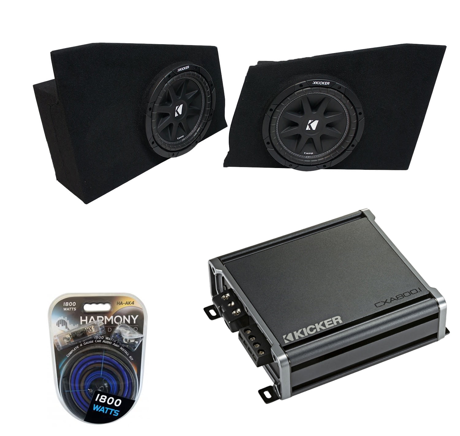 1015 Chevy Camaro Coupe Rear Side Kicker Comp C10 Dual 10" Sub Box