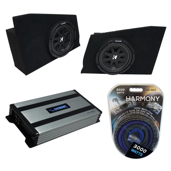 10-15 Chevy Camaro Coupe Rear Side Kicker Comp C10 Dual 10 Sub Box HA-A800.1 Amp