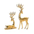 thumbnail image 1 of 10 & 15 in. Deer Figurine, Gold - Resin - Set of 2, 1 of 1