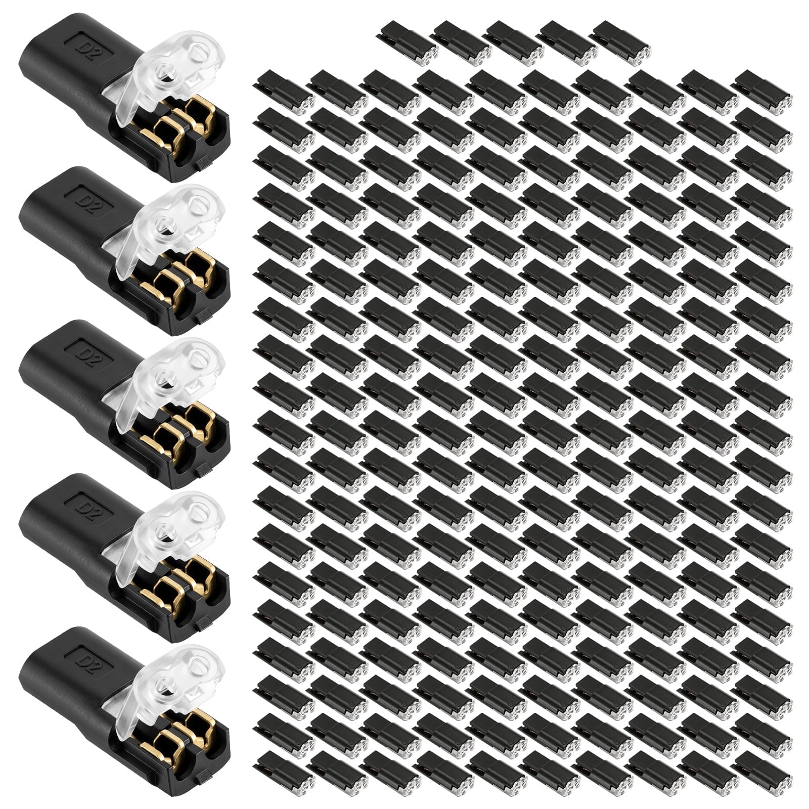 200 Pack Wire Connector for Low Voltage Wiring No Soldering Quick Wire Connector for Landscape Lighting LED Light Strip and Home Circuit Repair