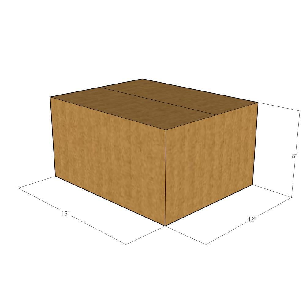 15x12x8 Kraft Brown Corrugated Shipping Boxes, 32 ECT Single-Wall, Qty 10