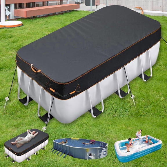10×16 Ft Winter Oval Pool Covers for Above Ground Pools, Oval Pool Covers for Rectangular Frame Pools, Outdoor UV Protection, Waterproof, Weatherproof and Dustproof Swimming Pool Cover
