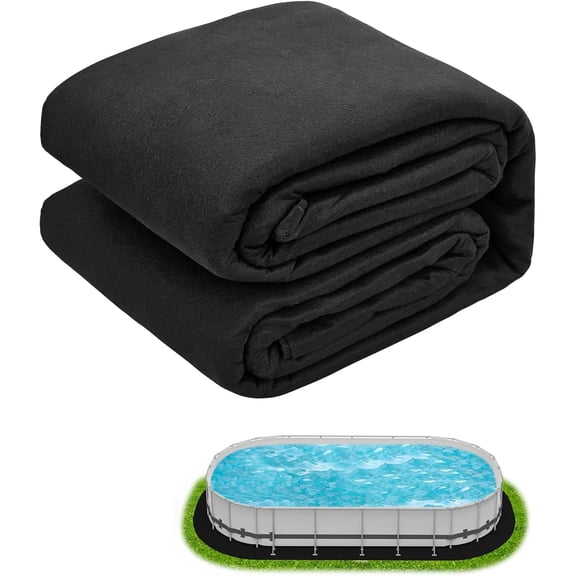 10'  16' Oval Pool Liner Pad for Above Ground Pool, Durable Pre-Cut Under Pool Padding, Puncture Protection and Extend Liner Life