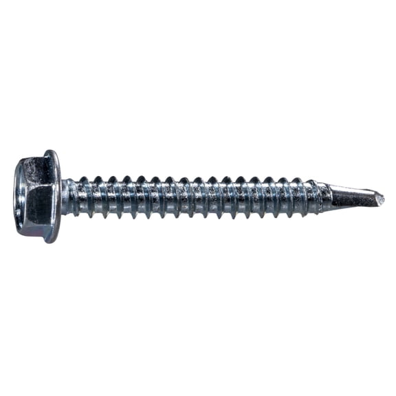 #10-16 x 1-1/2" Zinc Plated Steel Hex Washer Head Self-Drilling Screws SDSHWS-146
