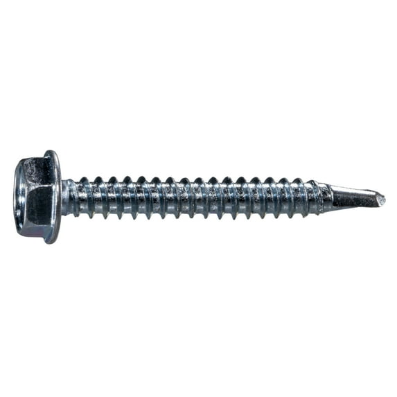 #10-16 x 1-1/2" Zinc Plated Steel Hex Washer Head Self-Drilling Screws SDSHWS-146