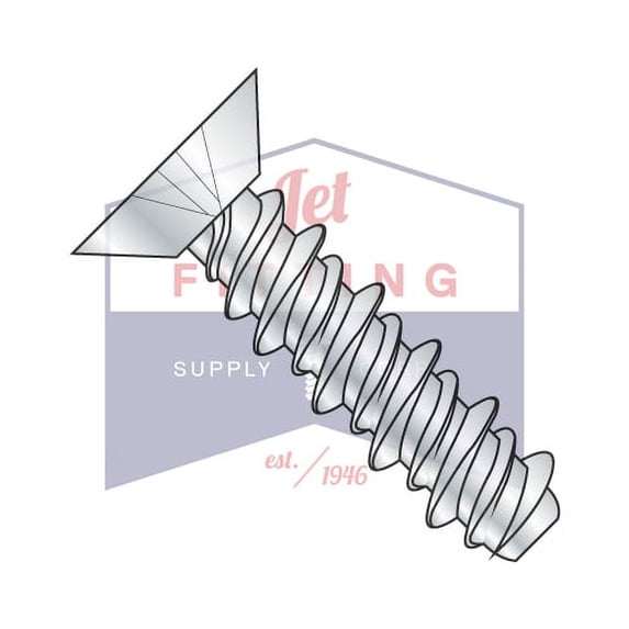 10-16 x 1/2" High Low Style Thread Forming Screws | Phillips | Flat Undercut Head | Steel | Zinc (Quantity: 10000)
