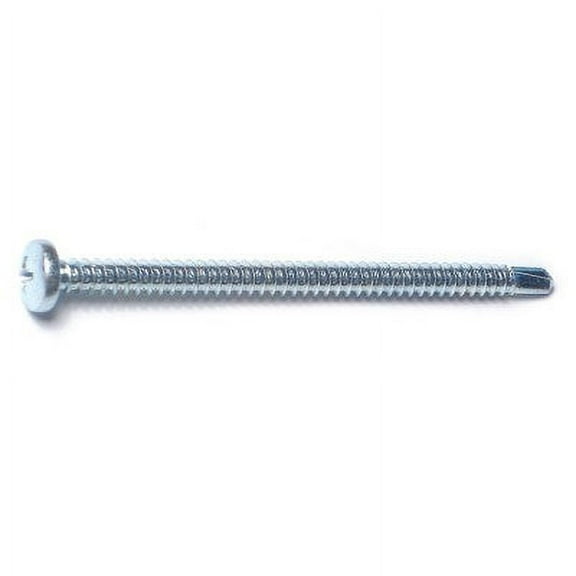 #10-16 x 3" Zinc Plated Steel Phillips Pan Head Self-Drilling Screws