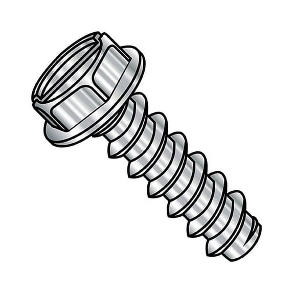 10-16X1 Slotted Indented Hex Washer Self Tapping Screw Type B Fully Thread 18 8 Stainless (Pack Qty 1,500) BC-1016BSW188