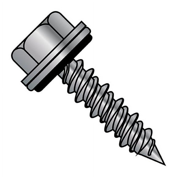 10-16X2 Pole Barn Screw Type17 Hi-Lo w/Bonded NEO EPDM Unslotted Hex Wash Mechanical Galvanized Full Thread (Pack Qty 1,500) BC-1032HW17G
