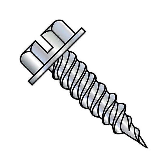 10-16X3 Slotted Ind Hex washer 1/4" Across The Flats Full Thread Self Piercing Screw Needle Point Zinc (Pack Qty 1,500) BC-1048PSW