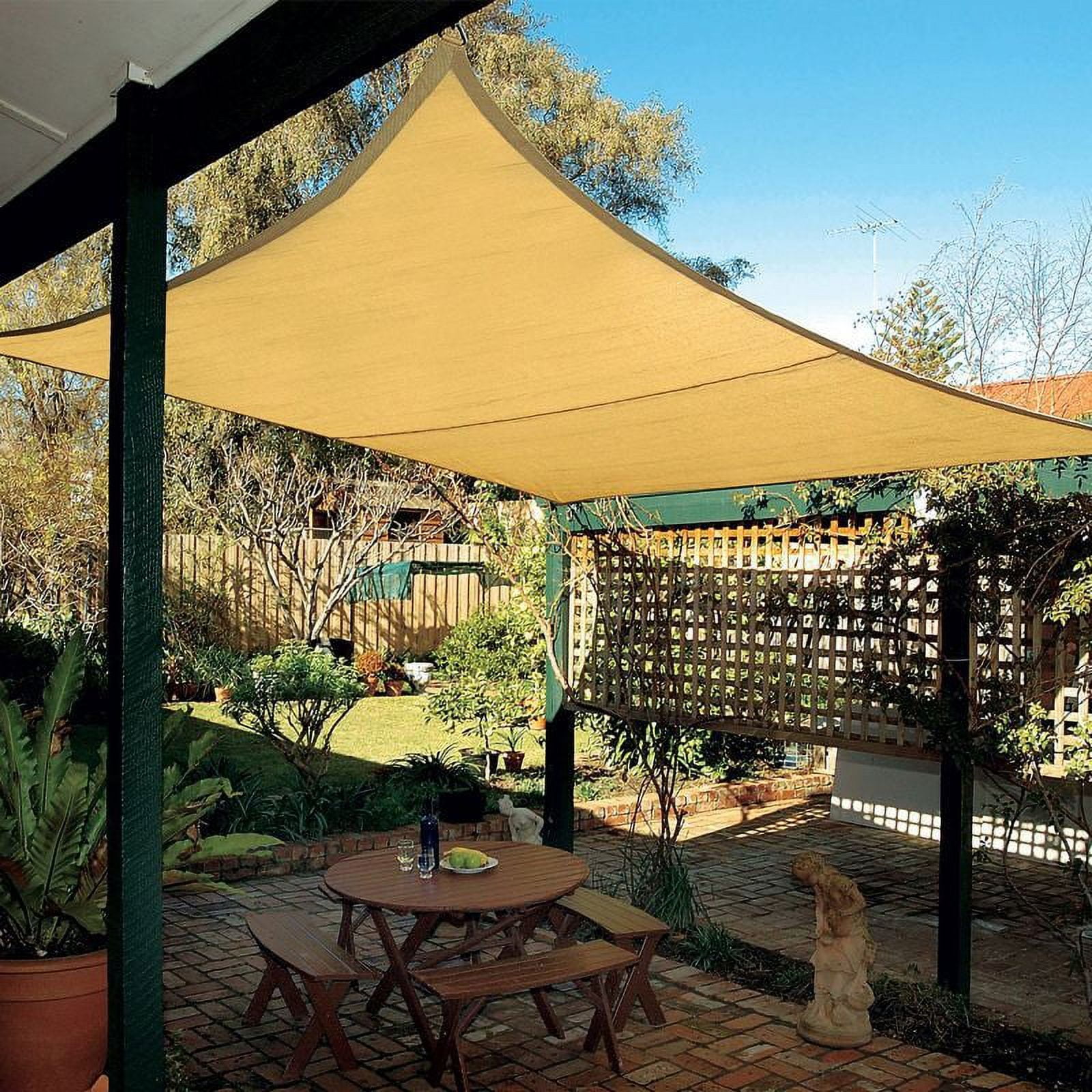 10*16ft Sun Shade Sail,Rectangle 95% UV Block Canopy Awning for Outdoor ...