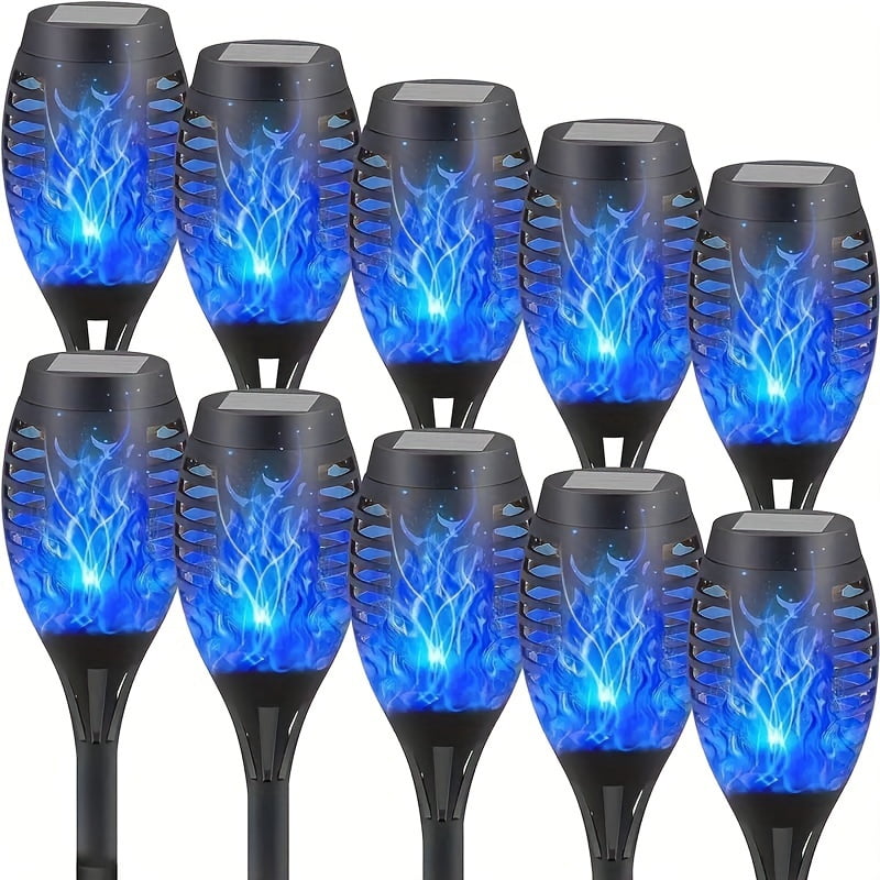 10/16pcs Outdoor Solar Lights, Solar Outdoor Torch with Flickering Flame Mini Solar Landscape Decorative Lighting Courtyard Automatic On/Off Street Lights. IP54