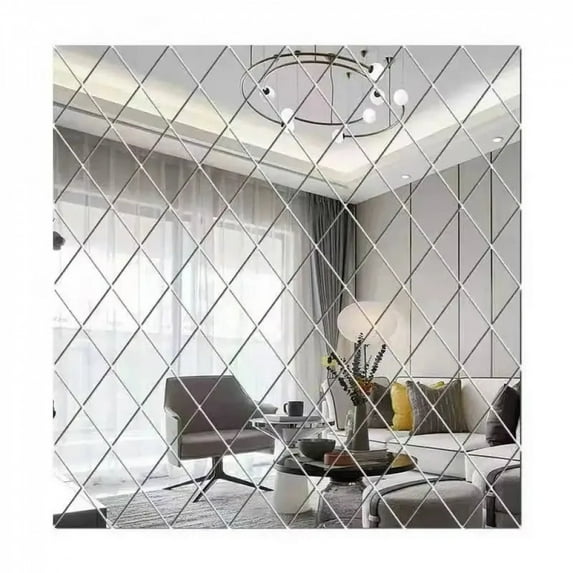 10/17/32/58pcs 3D Diamonds Mirror Stickers Acrylic Triangles Self-adhesive DIY Wall Mirror Stickers for Living Room Home Decor