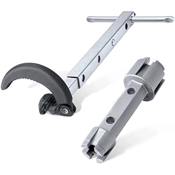 10 "-17" Telescoping Basin Wrench with 1-3/8" to 2-1/2" Large Jaw Capacity & Tub Drain Remover Wrench Aluminum Alloy Drain Removal Tool, Dual Ended$$Tools & Hardware Other