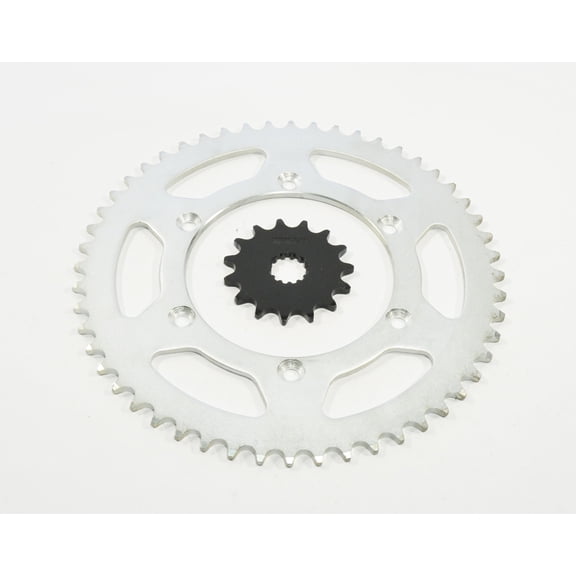 10-17 Yamaha YZ250 15 Tooth Front & 52 Tooth Rear Silver Sprocket Hardened Steel