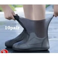 thumbnail image 1 of 10/1Pair Reusable Latex Waterproof Rain Shoes Covers Slip Resistant Rubber Rain Boot Overshoes Outdoor Walking Shoes Cover (10pair black,M 32-39size), 1 of 7