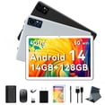 thumbnail image 1 of 10.1in Android 14 Tablet 14gb RAM 128gb ROM, Octa-Core 4G Cellular Tablet with keyboard, FHD IPS Incell Screen, Wifi, GPS,13MP+8MP, 8000mAh, 1 of 11