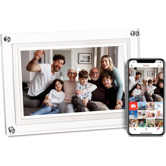 10.1inch Acrylic Digital Picture Frame, WiFi Digital Photo Frame with 16GB Large Capacity HD IPS Touchscreen,Auto-Rotate, Share Photos/Videos Instantly Via Frameo App from Anywhere
