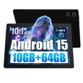 thumbnail image 1 of 10.1 Inch Android 15 Tablet, Octa-Core Touch Screen Tablet, 10GB RAM+64GB ROM(Expand to 1tb), 5MP+8MP Dual Cameras, Dynamic Halo, Face ID, Bluetooth, WiFi 6, 5000mAh Battery,Black, 1 of 9
