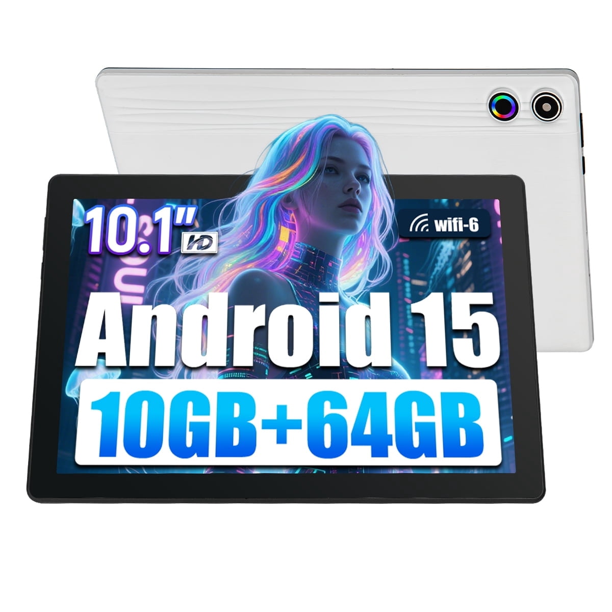 10.1inch Android 14 Tablet, Octa-Core Touch Screen Tablet, 10GB