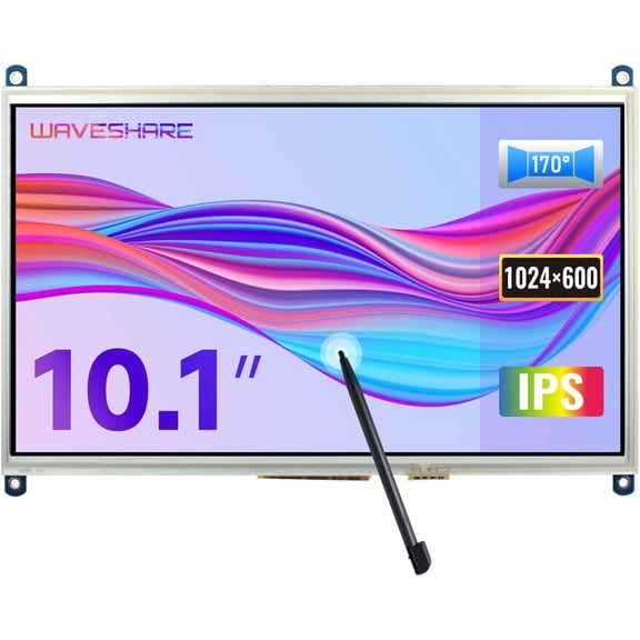 10.1inch Resistive Touch Screen LCD Compatible with 4B/3B+/3A+/2B/B+/A+/Zero/Zero W/WH/Zero 2W CM3+/4 1024600 Resolution HDMI IPS Supports Windows