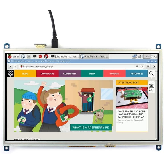 10.1inch Resistive Touch Screen LCD HDMI IPS Display Compatible with 4B / 3B+ / 3A+ / 3B / 2B / 1B+ / 1A+ / Zero 2 W/Zero W/Zero and PC 1024600 Resolution
