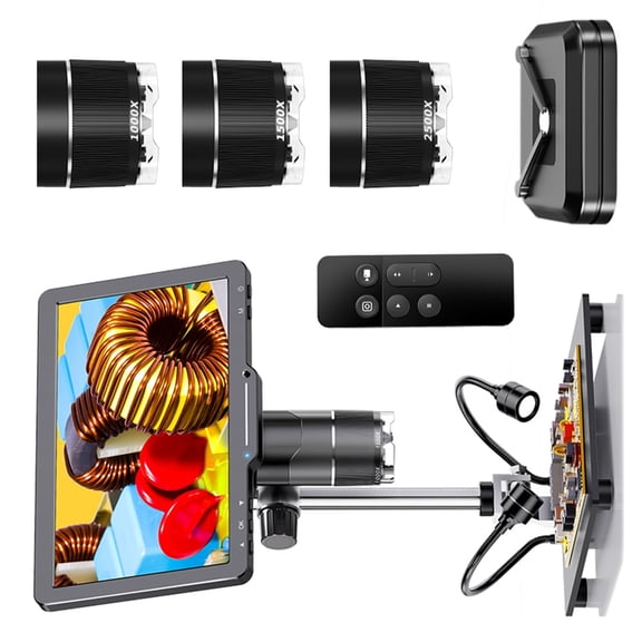 10.1inch Soldering Microscope 1080P Digital Microscope with 12 LED 2500X Magnifier