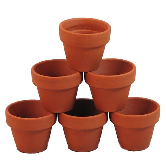 10 - 2.5" x 2.25" Mini Clay Pots - Great for Plants and Crafts