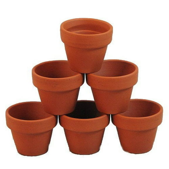 10 - 2.5" x 2.25" Mini Clay Pots - Great for Plants and Crafts