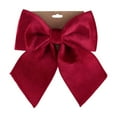 thumbnail image 1 of 10.2" Burgundy Velvet Christmas Tree Topper Bow, Medium Ribbon Bow Decoration for Xmas Party, Wedding, Wall or Room Backdrop, Elegant Coquette Holiday Décor Ornament (Red), 1 of 6